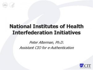National institutes for health