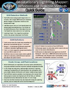 Geostationary Lightning Mapper Definitions and Detection Methods Quick