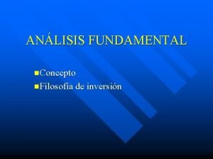 Analisis fundamental definicion