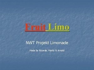 Fruit Limo NWT Projekt Limonade Made by Ricarda