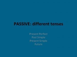 Passive voice present simple past simple present perfect