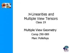 NLinearities and Multiple View Tensors Class 19 Multiple