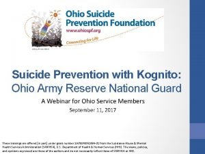 Suicide Prevention with Kognito Ohio Army Reserve National