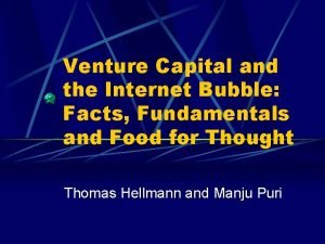 Venture capital bubble