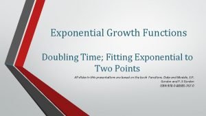Exponential data set examples Exponential data set examples