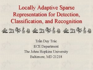 Locally Adaptive Sparse Representation for Detection Classification and