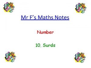 Mr Fs Maths Notes Number 10 Surds 10