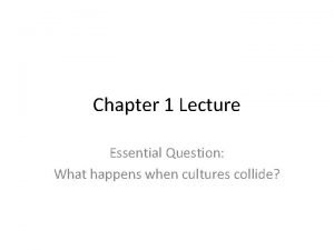 Chapter 1 Lecture Essential Question What happens when