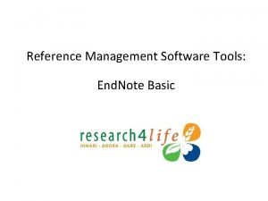 Endnote reference management software