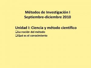 Características del método científico