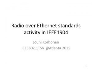 Ethernet over radio