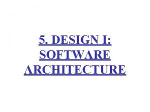 Software architecture roadmap