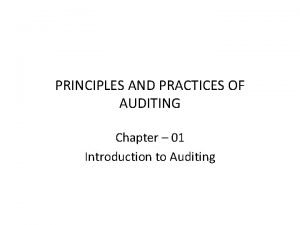 Importance of auditing