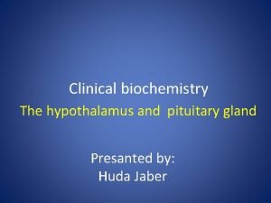 Clinical biochemistry The hypothalamus and pituitary gland Presanted