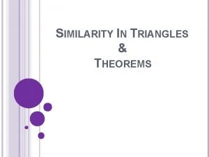 SIMILARITY IN TRIANGLES THEOREMS CCGPS STANDARDS MCC 9