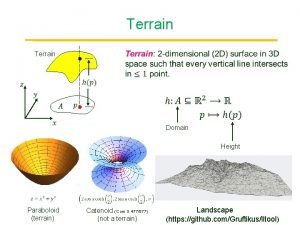 Terrain Domain Height Paraboloid terrain Catenoid Com S