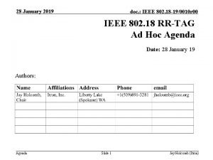 28 January 2019 doc IEEE 802 18 190010