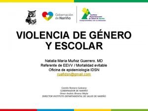 VIOLENCIA DE GNERO Y ESCOLAR Natalia Mara Muoz