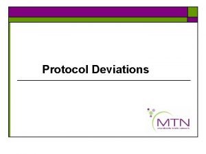 Protocol deviations categories
