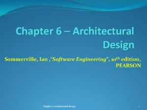 Architectural design in software engineering