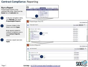 Contract compliance reporting