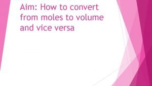 How to convert volume to moles