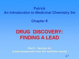 Patrick An Introduction to Medicinal Chemistry 3e Chapter