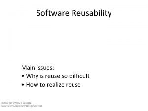 Software reuse