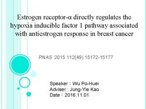 Estrogen receptor directly regulates the hypoxia inducible factor
