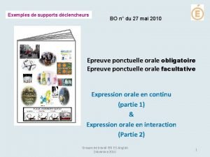 Exemples de supports dclencheurs BO n du 27