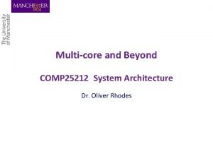 Multicore and Beyond COMP 25212 System Architecture Dr