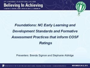 Nc early learning standards