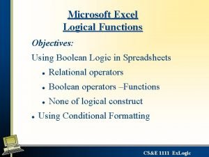 Microsoft excel logical functions