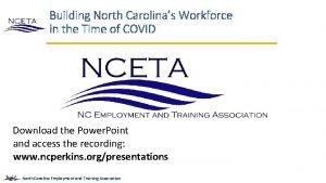 Building North Carolinas Workforce in the Time of