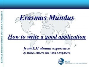 Sample cv for erasmus mundus