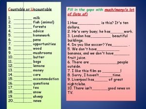 Countable and uncountable nouns fish