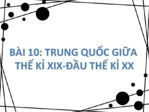 BI 10 TRUNG QUC GIA TH K XIXU