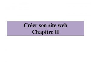 Crer son site