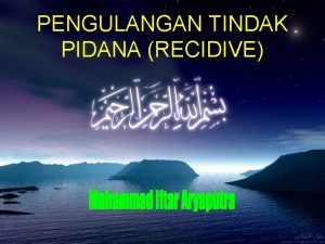 Jenis-jenis recidive