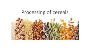 Secondary food processing