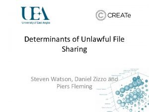 Determinants of Unlawful File Sharing Steven Watson Daniel