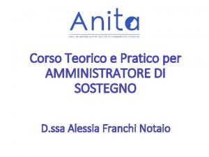 Corso Teorico e Pratico per AMMINISTRATORE DI SOSTEGNO