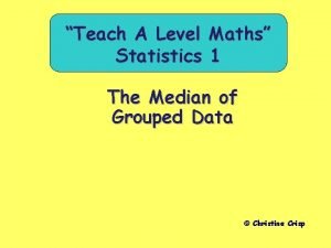 Median formula for grouped data