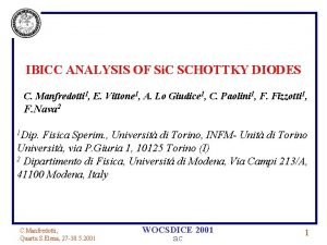 IBICC ANALYSIS OF Si C SCHOTTKY DIODES C