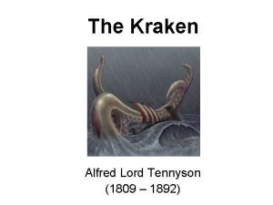 Alfred lord tennyson the kraken