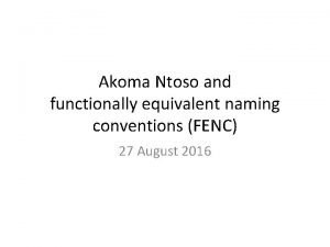 Akoma Ntoso and functionally equivalent naming conventions FENC