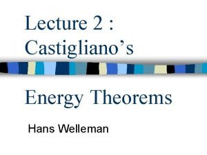 Castigliano's theorem