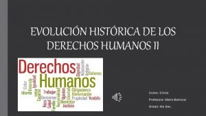 EVOLUCIN HISTRICA DE LOS DERECHOS HUMANOS II Curso