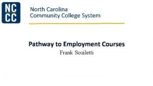 North carolina community college system jobs