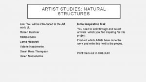 Natural structures art
